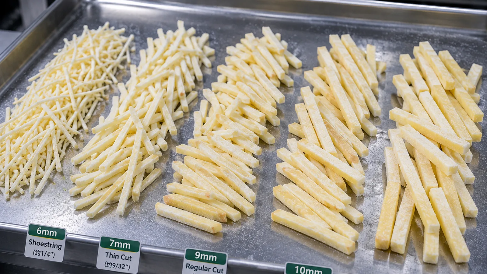7mm to 12mm frozen French fries cut-size comparison for foodservice buyers