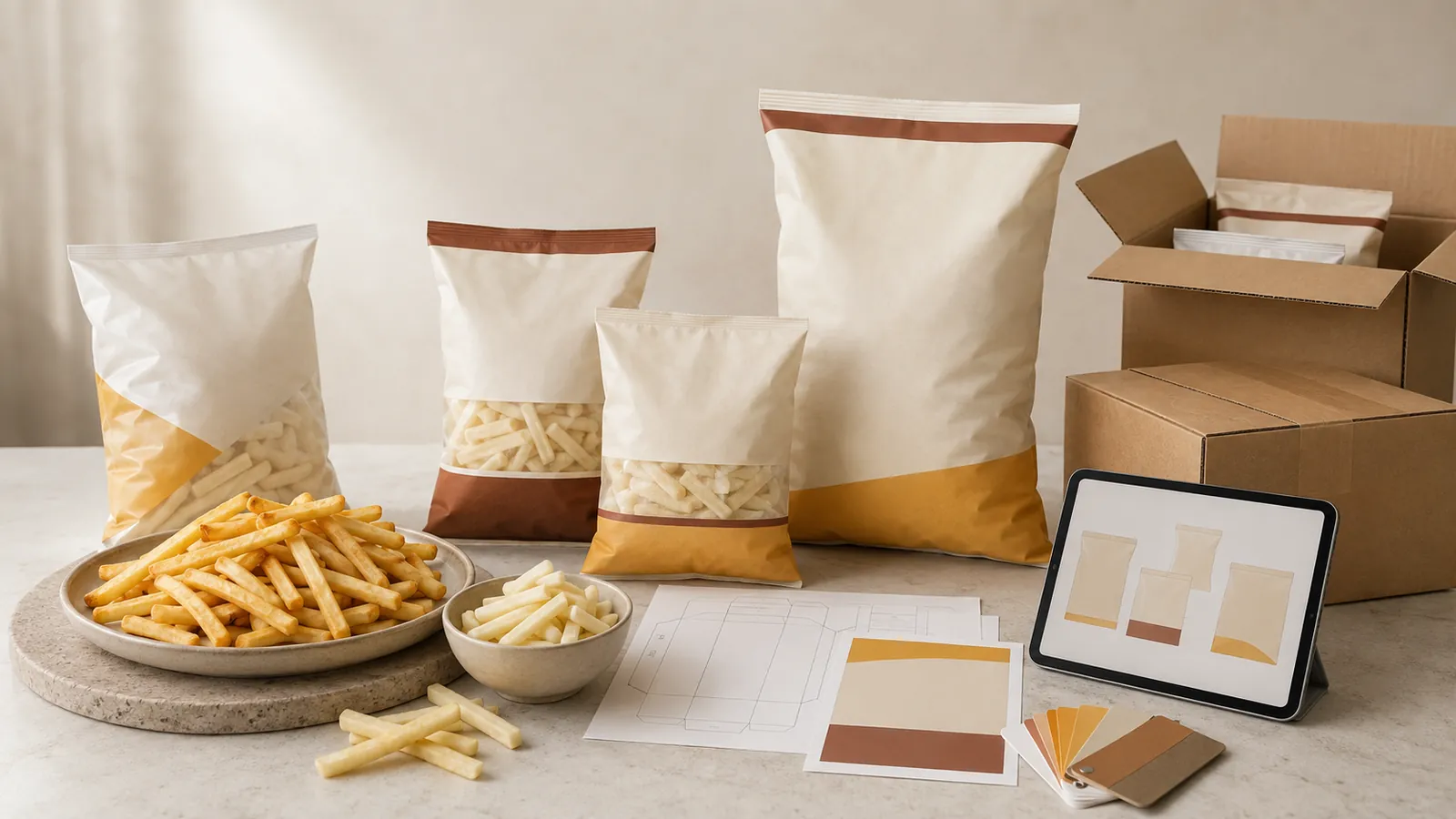 Junsheng private-label frozen French fries packaging with custom branding